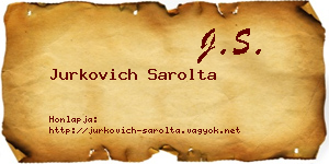 Jurkovich Sarolta névjegykártya